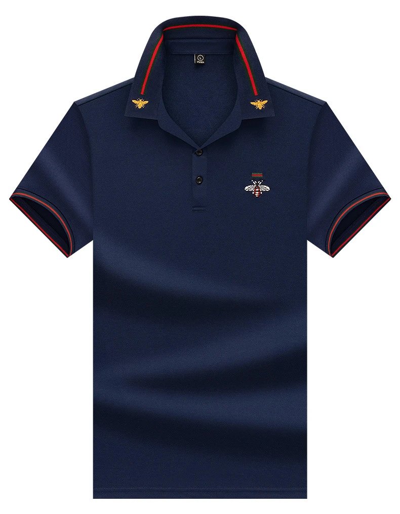 Design Bee Embroidered Polo Navy Blue Tops.polo - 21