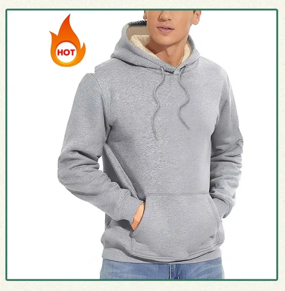 Design Fleece-Lined Hoodie Beige Hoodie - 13