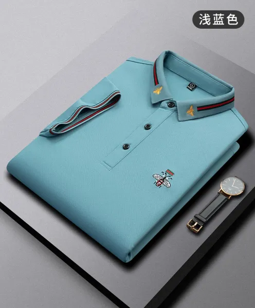 Design Bee Embroidered Polo Navy Blue Tops.polo - 24