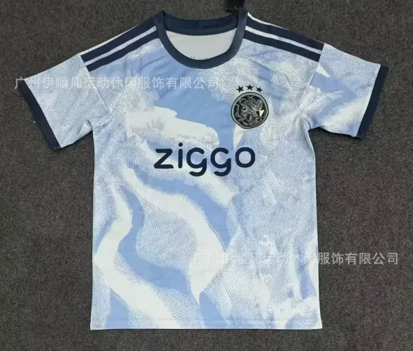Ajax Amsterdam 2023-24 Third Jersey Light Blue / White Patterned Jersey - 1