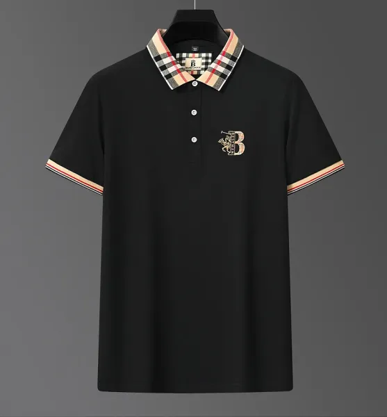 Design PAISENLONG Plaid Collar Embroidered Logo Polo Green Polo Shirt - 14