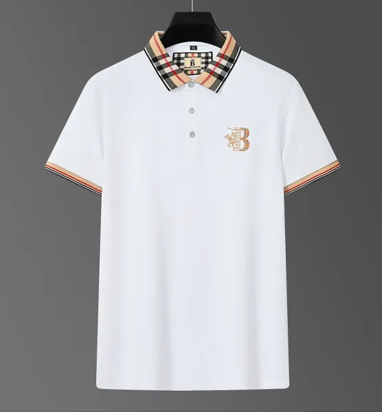 Design PAISENLONG Plaid Collar Embroidered Logo Polo Green Polo Shirt - 16