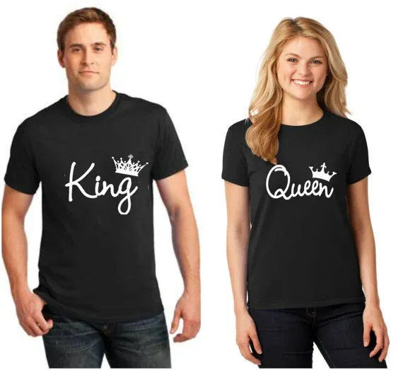 Design Queen and King Matching Black T-Shirts - 6