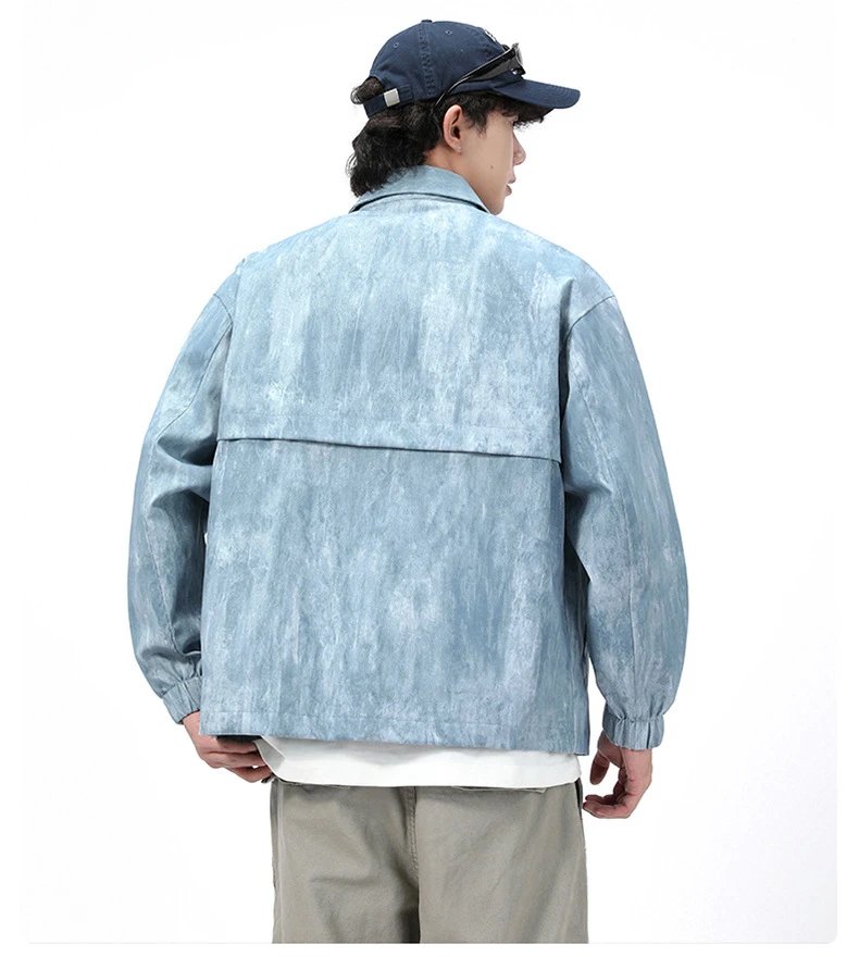 Design Acid Wash Gray Oversized Shirt Jacket Outerwear.jacket - 9