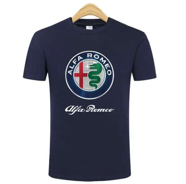 Design Alfa Romeo Logo Graphic Navy T-Shirt T-Shirts - 1
