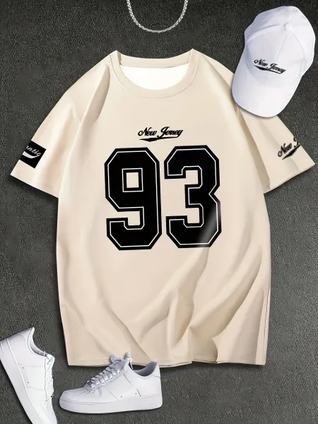 Design New Jersey 93 Graphic Tee White T-Shirt T-Shirts - 18