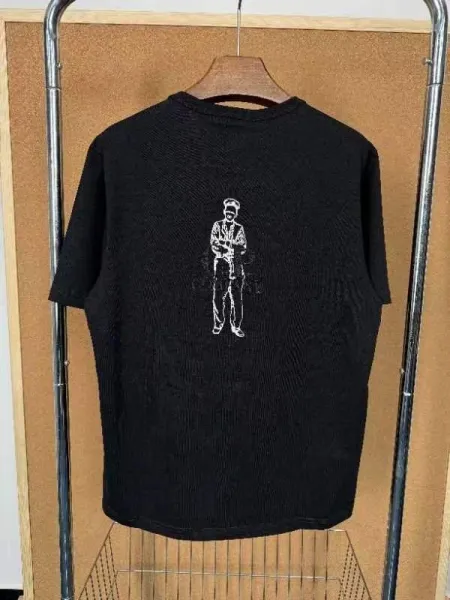 Design Graphic Print Ribbed Black T-Shirt - 2
