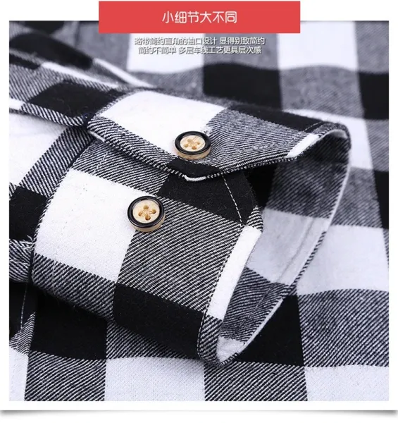 Design Black and White Checkered Flannel Shirt - 5
