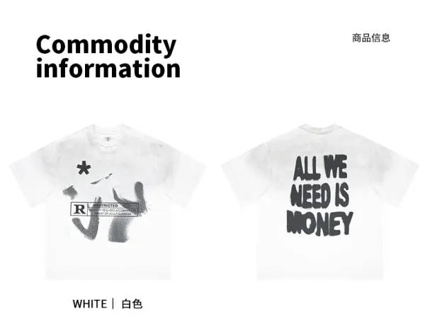 Design Restricted Graphic Print White T-Shirt - 4