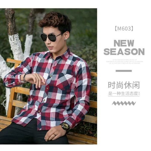 Design Black and White Checkered Flannel Shirt - 16