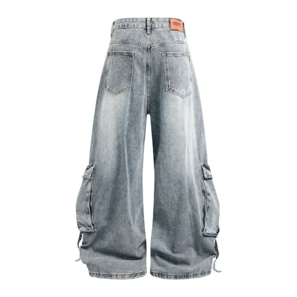 Design Wide-Leg Cargo Jeans Black Wash - 6