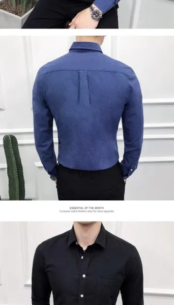 Design Classic Fit Light Blue Oxford Shirt Tops Shirt - 14