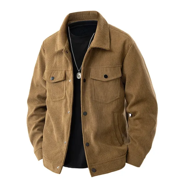 Design Corduroy Work Jacket in Tan Outerwear Jacket - 1
