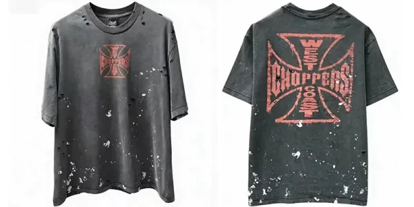 Design West Coast Choppers Motorcycle Co. Iron Cross Black T-Shirt T-Shirts - 15
