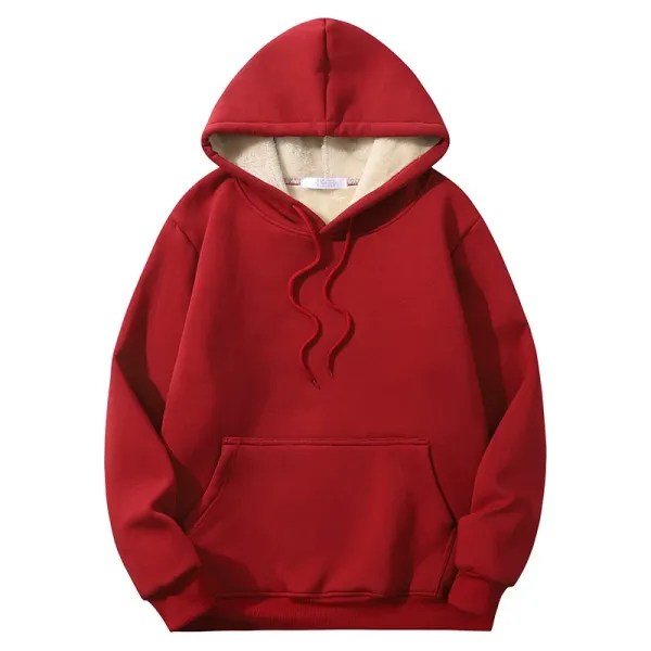 Design Fleece-Lined Hoodie Red Hoodie - 1