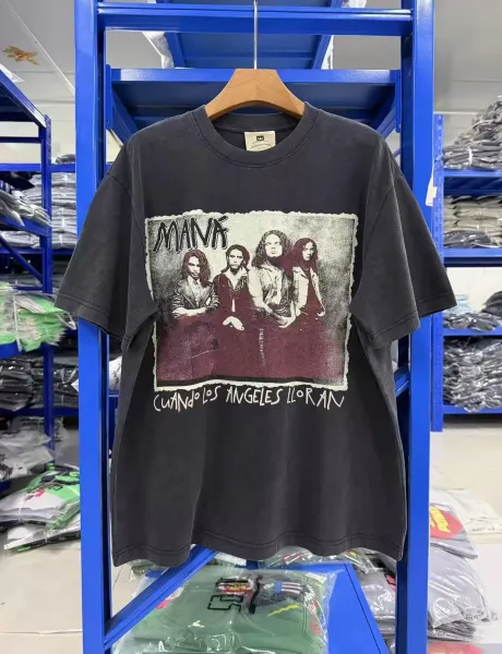 Design MANA Cuando Los Angeles Lloran Band Graphic T-Shirt Black T-Shirts - 4