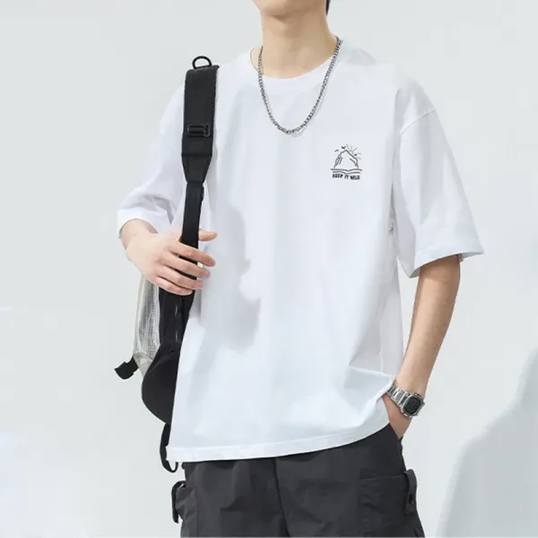 Design Graphic Print Oversized T-Shirt White - 1