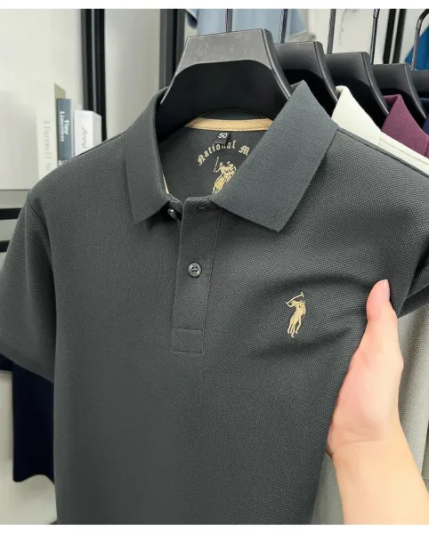 Design Polo Ralph Lauren Classic Fit Pique Polo Shirt Charcoal Gray Tops.polo - 37