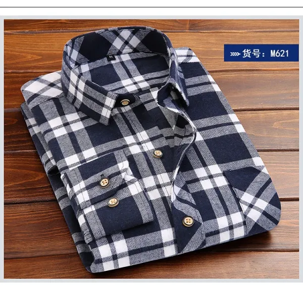 Design Black and White Checkered Flannel Shirt - 46