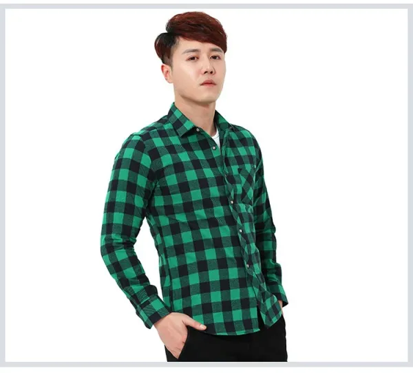 Design Black and White Checkered Flannel Shirt - 50