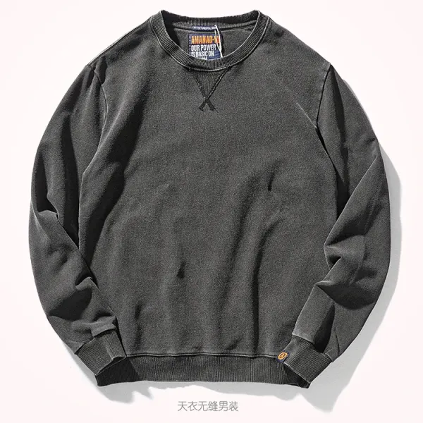 Design AMANAI Our Power Basic Crewneck Sweatshirt Charcoal Gray Sweater - 1
