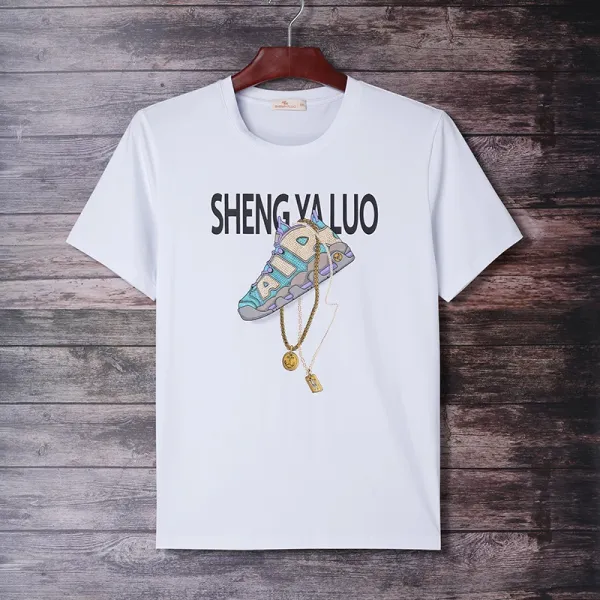 Design Sheng Ya Luo Graphic Print White T-Shirt - 1
