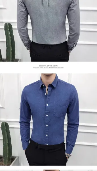 Design Classic Fit Light Blue Oxford Shirt Tops Shirt - 12