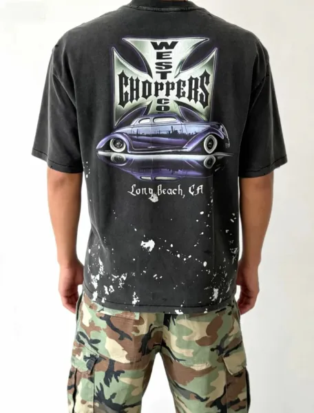 Design West Coast Choppers Motorcycle Co. Iron Cross Black T-Shirt T-Shirts - 14