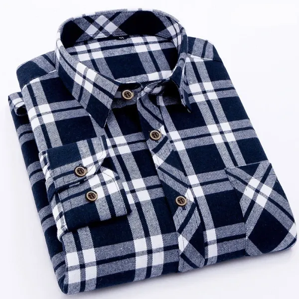 Design Black and White Checkered Flannel Shirt - 65
