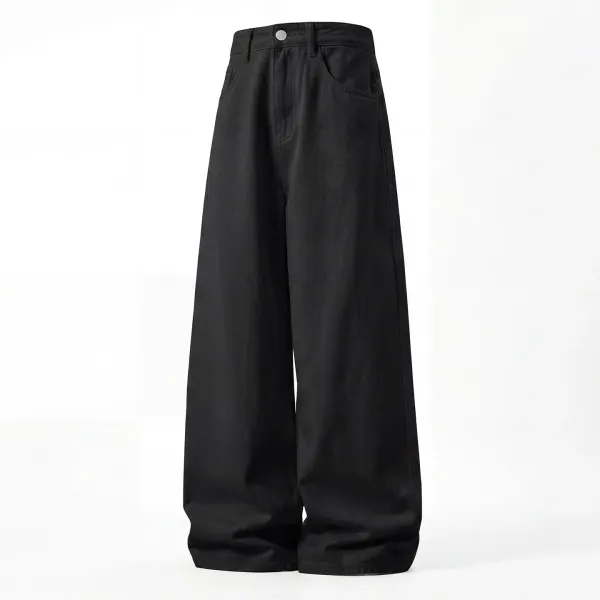 Design Wide-Leg Relaxed Fit Black Pants - 1