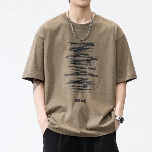 Design Dreams Graphic Print Oversized T-Shirt Olive Tops.t Shirts - 1