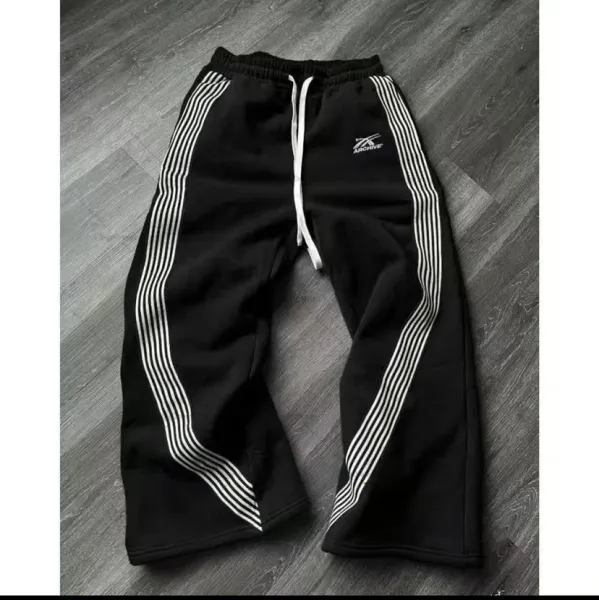 Adidas Originals Track Pants Gray with White Stripes Sweatpants - 5