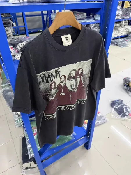 Design MANA Cuando Los Angeles Lloran Band Graphic T-Shirt Black T-Shirts - 8