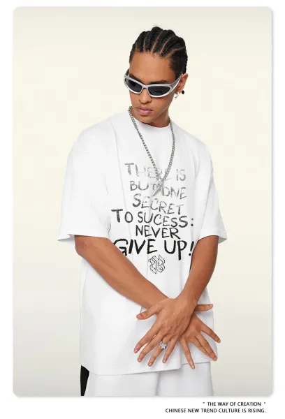 Design Motivational Graphic T-Shirt Metal Black - 29