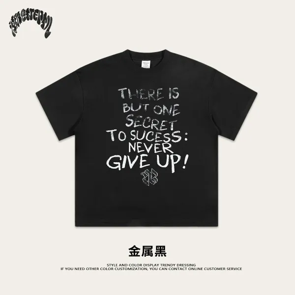 Design Motivational Graphic T-Shirt Metal Black - 1