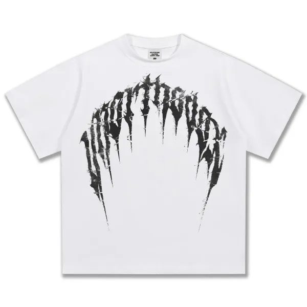 Design Distorted Logo White T-Shirt - 1