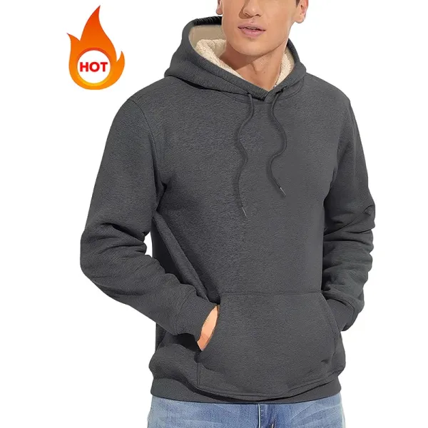 Design Thermal Fleece-Lined Hoodie Gray Hoodie - 1