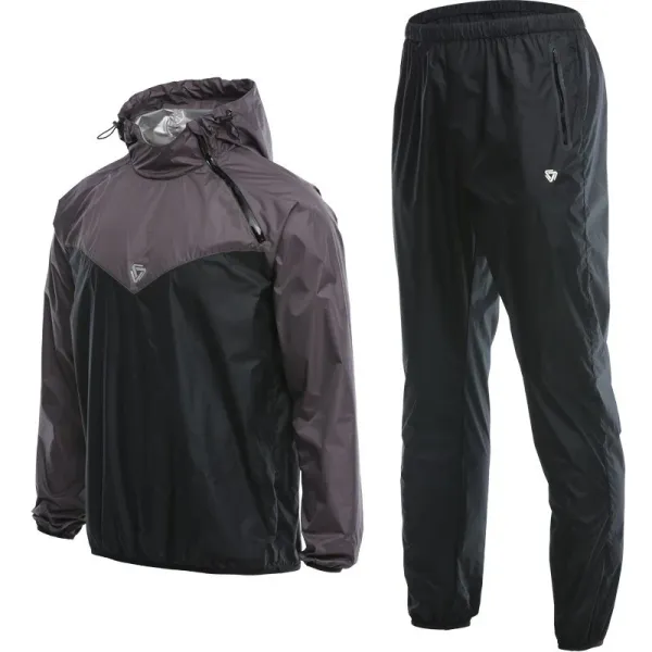 Design Rain Jacket and Pants Set Black / Charcoal Windbreaker Set - 1
