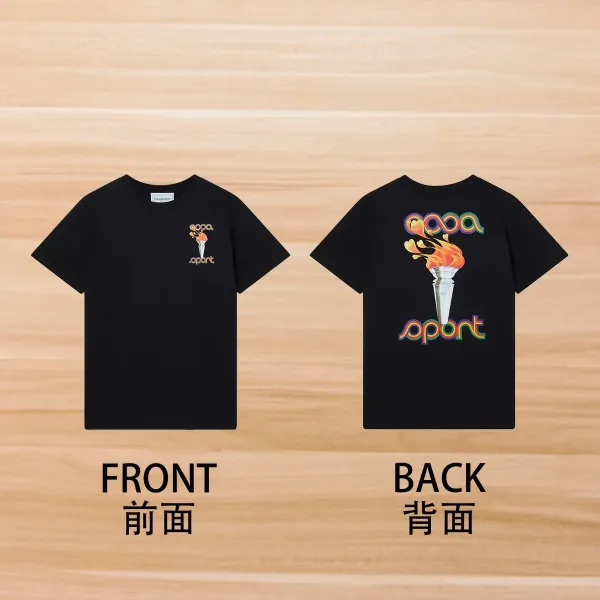 Casablanca Torch Graphic Black T-Shirt - 1