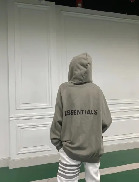 Fear of God Essentials Hoodie Olive Gray Hoodie - 1
