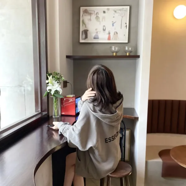 Fear of God Essentials Oversized Hoodie Beige - 13
