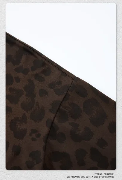 Design Beingmove Leopard Print Oversized T-Shirt Gray T-Shirts - 31