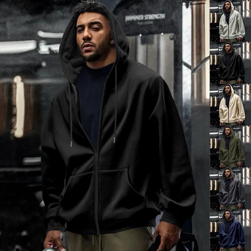 Design Basic Full-Zip Hoodie Black - 7