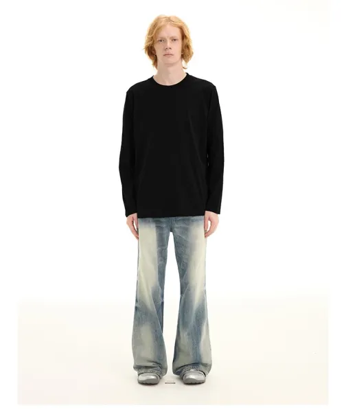 Design Long Sleeve Crew Neck T-Shirt White - 15
