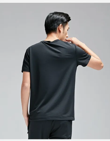 Design Mesh Ice Silk Black T-Shirt - 17