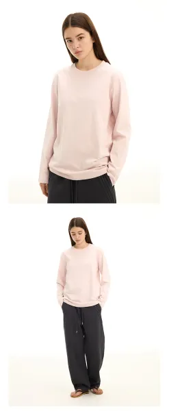 Design Long Sleeve Crew Neck T-Shirt White - 21