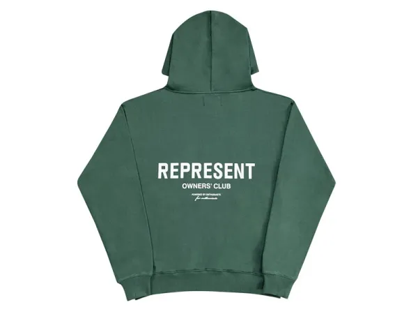 Represent Owners' Club Oversized Hoodie Forest Green - 10