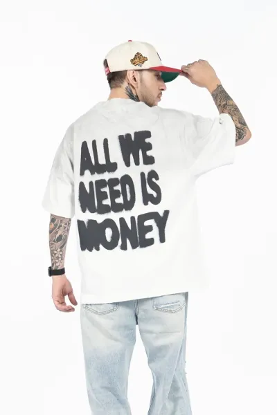 Design Restricted Graphic Print White T-Shirt - 17