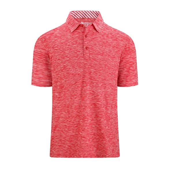 Design Heather Red Performance Polo Shirt Tops Polo - 1