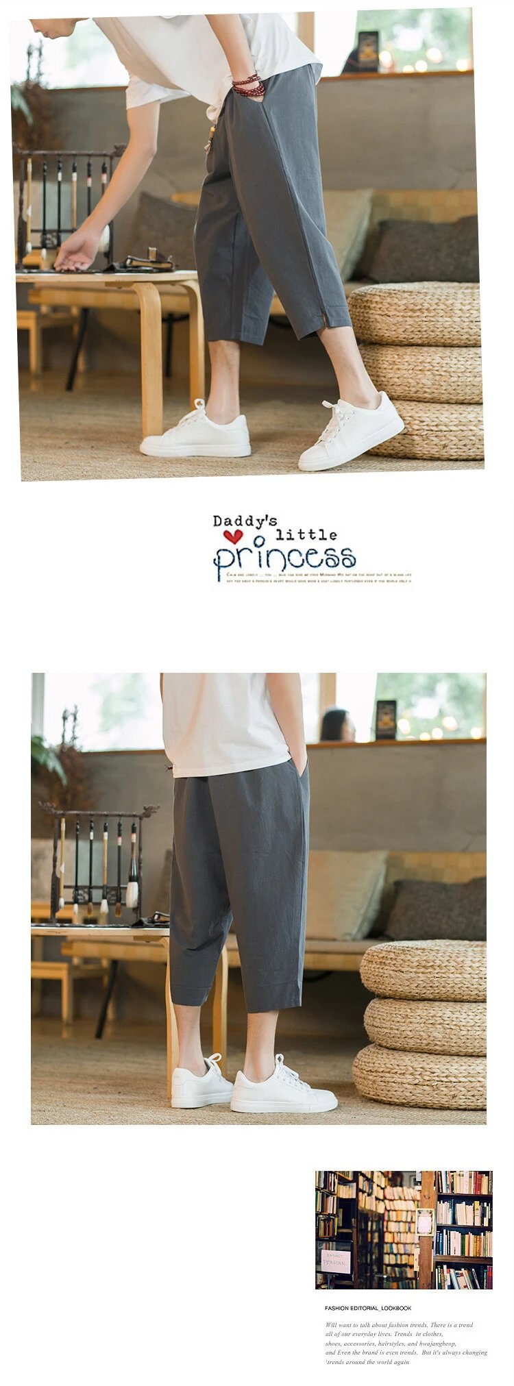 Design Wide-Leg Cropped Pants Black - 17